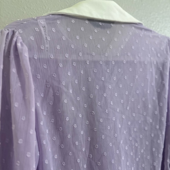 Sister Jane Lavender Blouse with White Collar - Picture 11 of 15